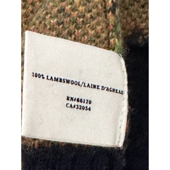 Sparrow Navy Blue Green Plaid 100% Wool Double Breasted Cardigan Blazer Medium - Picture 11 of 11